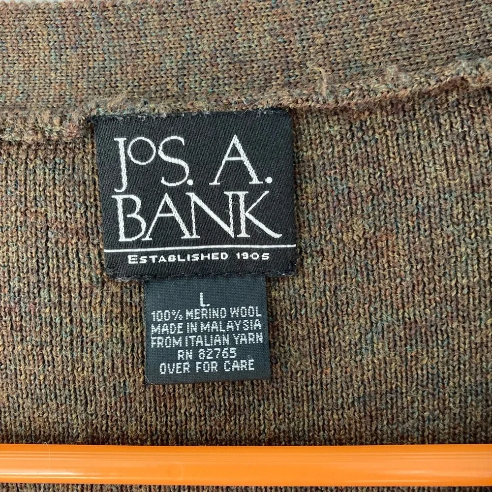 Jos. A. Bank | Merino Wool Chocolate Brown Button Up Sweater Vest Size Large - Picture 3 of 5